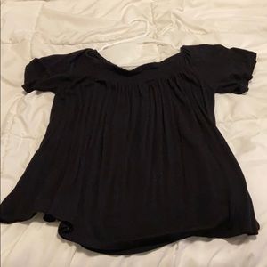 Black off the shoulder top